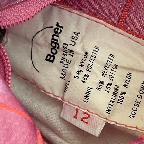 Vintage Bogner Pink Iridescent Goose Down Winter Ski Zip Up Puffer Jacket Sz 12 - Picture 14 of 16
